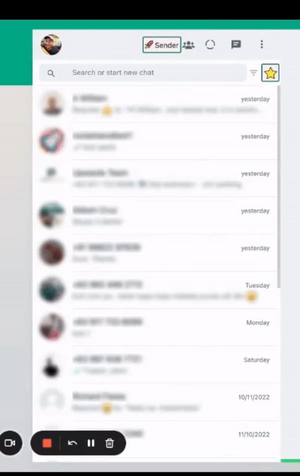 Searching for a newly imported contact in WhatsApp Web